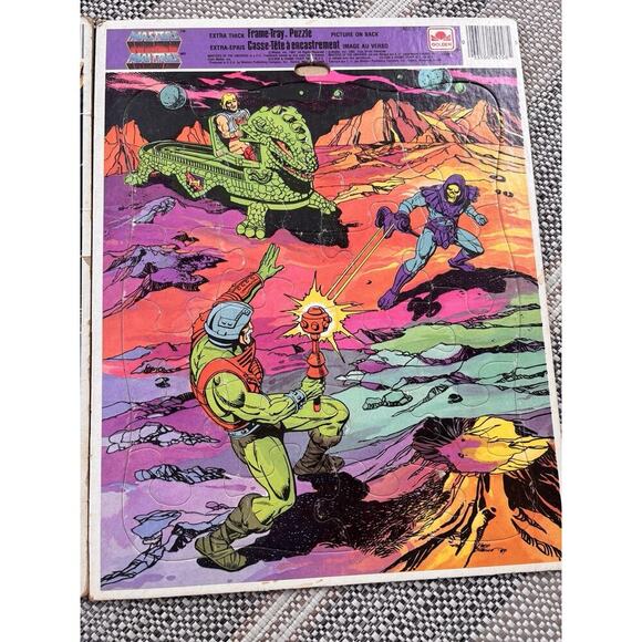 1980's Masters Of The Universe Golden Frame Tray Board Puzzles Set of 3 Skeletor - Picture 3 of 4